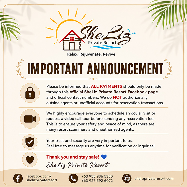 Importance Announcement - shelizprivateresort.com